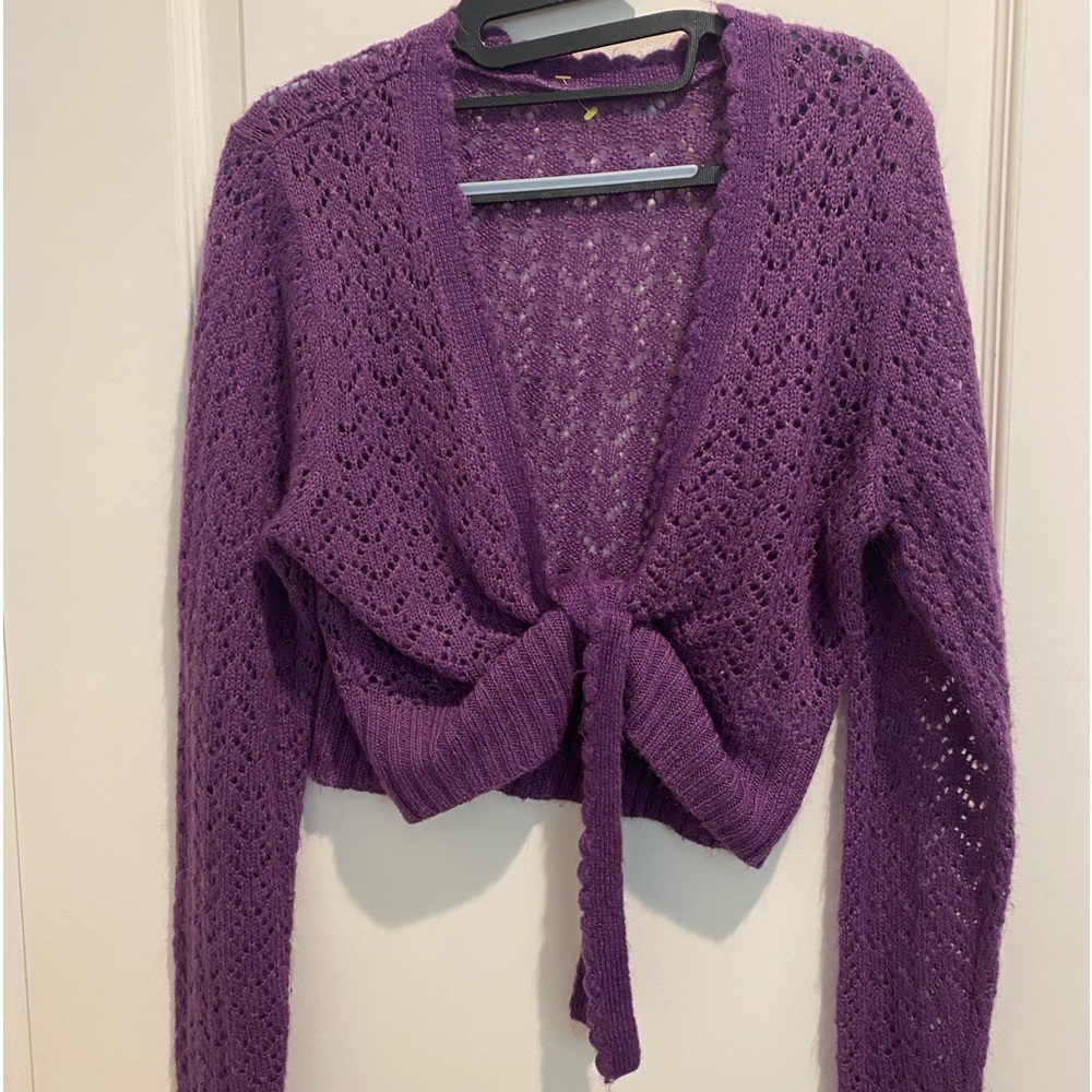 Thrifted purple cardigan